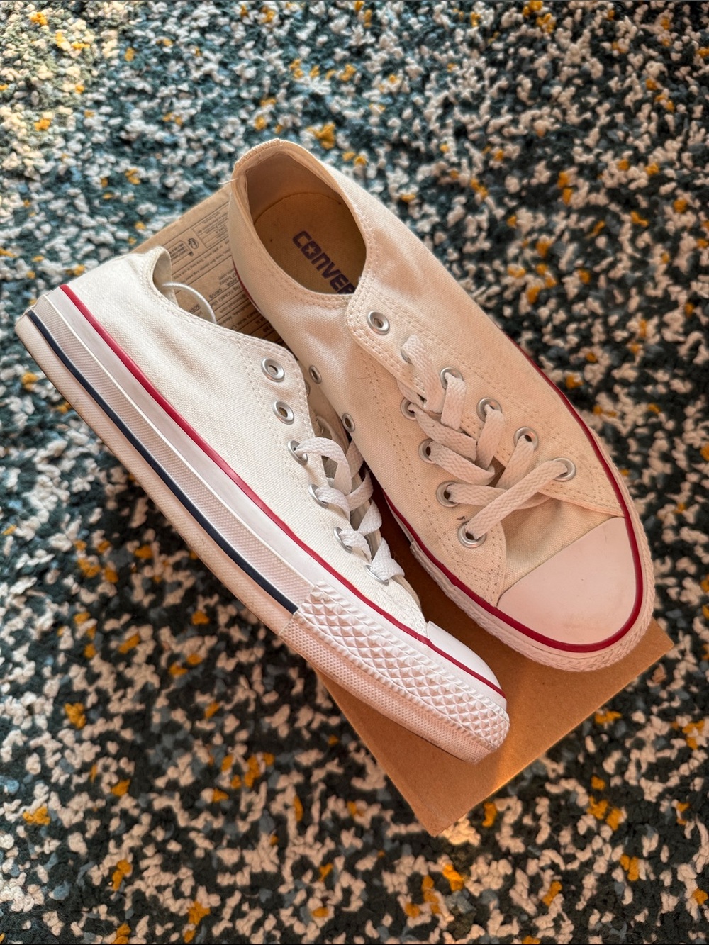 Converse All-Star White Canvas Low Top Sneakers (Unisex | Women's 8, Men's 6)